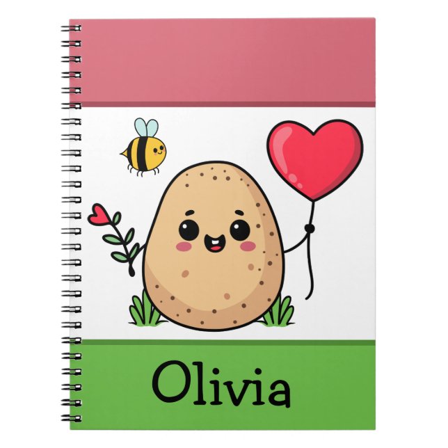 Sent With Love Romantic Potato Notebook (Front)