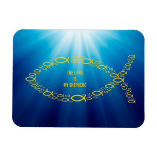 Sentence THE LORD IS MY SHEPHERD   Christian Fish Magnet