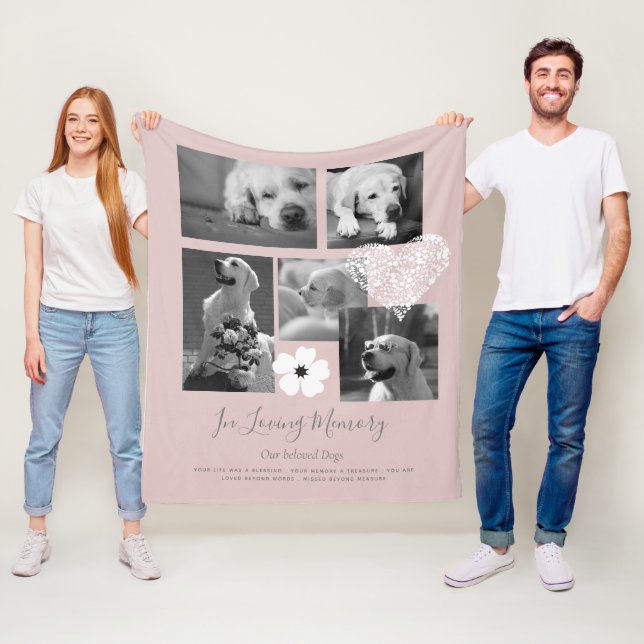 Sentimental Dog Memorial Keepsake Gift Add Poem Fleece Blanket (In Situ)