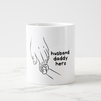 Sentimental Family and Love Line Art Illustration Large Coffee Mug