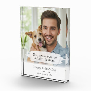 Sentimental Father's Day Unique Modern Photo Block