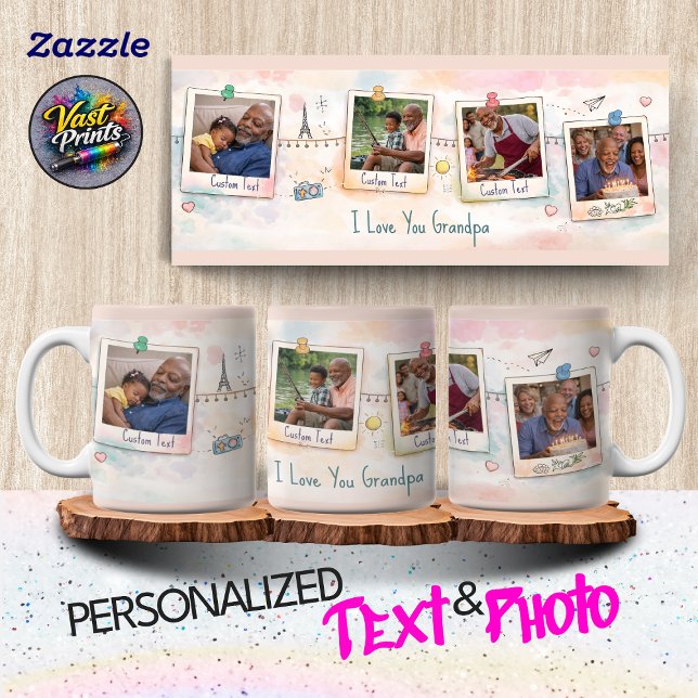 Sentimental Grandpa Family Memories Photo Collage Mug (Sentimental Grandpa Family Memories Photo Collage Mug)