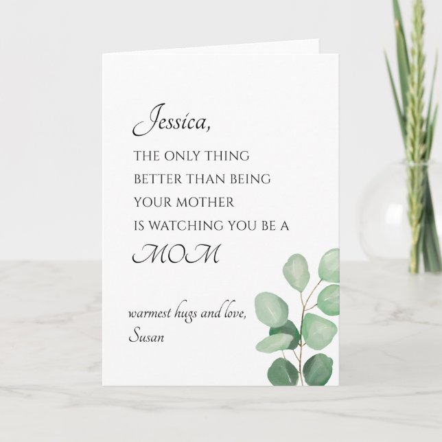 Sentimental Heartfelt Mothers Day Card to daughter (Front)