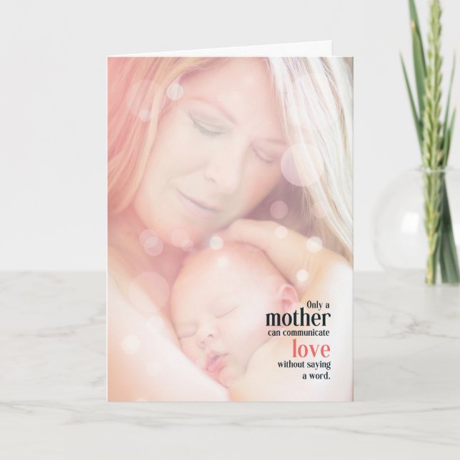 Sentimental Mum and Baby Mother's Day Holiday Card (Front)