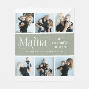 Sentimental Photo Collage Mama Keepsake  Fleece Blanket