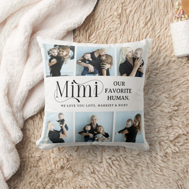 Sentimental Photo Collage Mimi Keepsake  Cushion (Blanket)