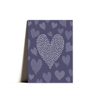 Sentimental Purple Hearts Mother's Day  Holiday Card