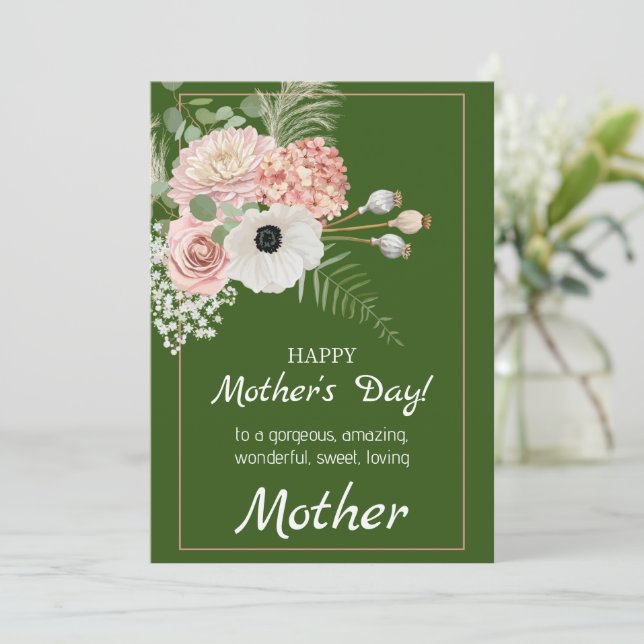 Sentimental Rustic Floral Mother's Day Card (Standing Front)
