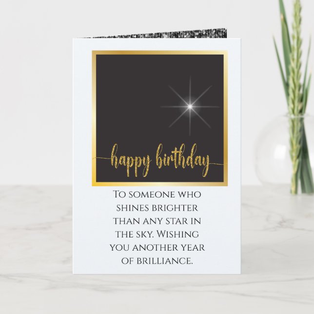 Sentimental Star Shining Birthday Bright Lovely Card (Front)