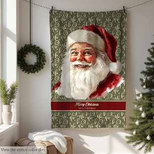 Sentimental Vintage Santa Claus Holiday Blanket