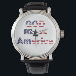 Sentinel Wrist Watch - Bold God Bless America<br><div class="desc">Wear your pride on your sleeve—literally! This sophisticated wrist watch features the powerful 'God Bless America' motif, artistically rendered with stars and stripes against a clean, classic dial. Designed for the modern patriot who values both precision and heritage, this timepiece serves as a constant, elegant reminder of the spirit of...</div>