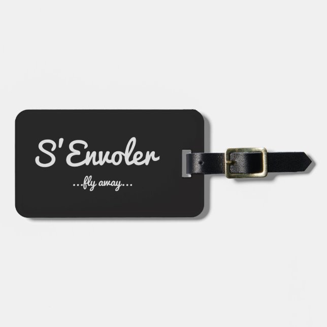 S'Envoler Black Luggage Tag (Front Horizontal)