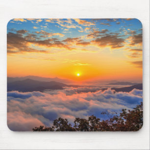 Seoraksan Mountains Covered by Fog at Sunrise Mouse Pad