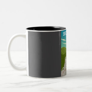 Seoraksan National Park South Korea Vintage Minima Two-Tone Coffee Mug