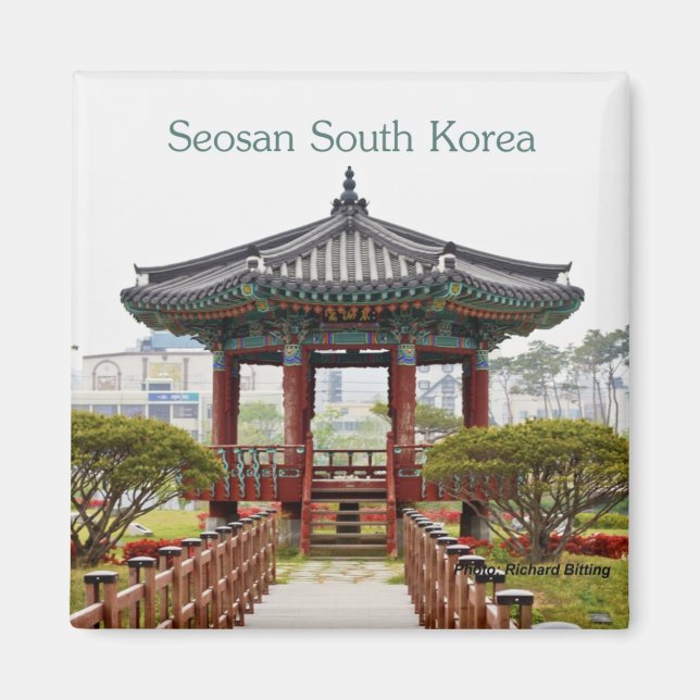 Seosan South Korea Travel Souvenir Fridge Magnets (Front)