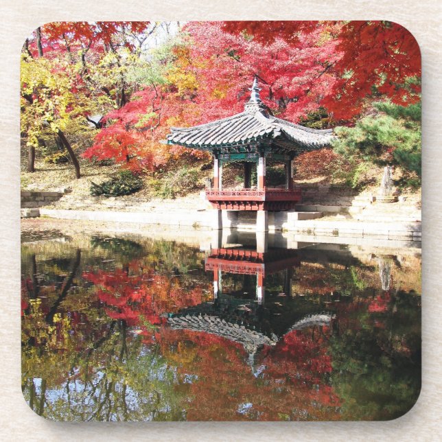 Seoul Autumn colours cork coasters (Front)