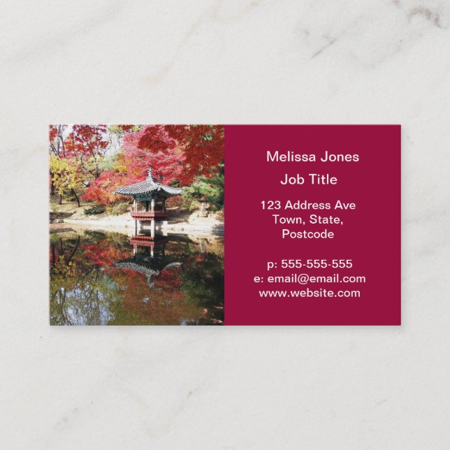 Seoul Autumn Japanese Garden Business Card (Front)