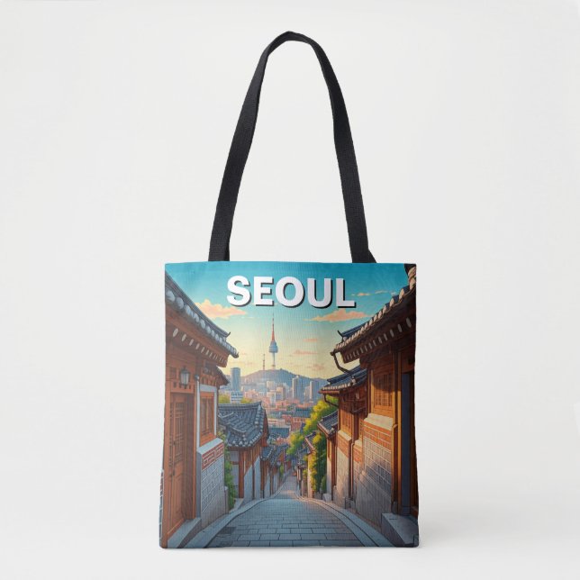 Seoul Bukchon South Korea Sunset Tote Bag (Front)