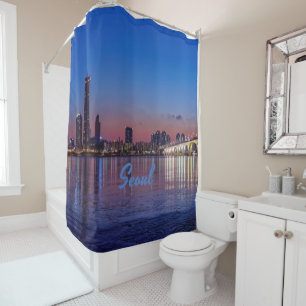 Seoul Capital of South Korea City Skyline Shower Curtain