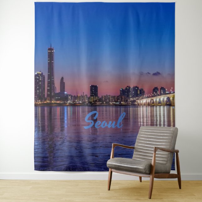 Seoul Capital of South Korea City Skyline Tapestry (In Situ)