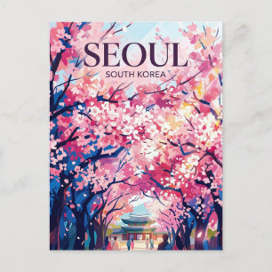 Seoul Cherry Blossoms South Korea Postcard