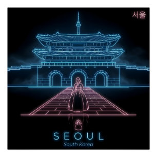 Seoul Hanbok- Gyeongbokgung Palace-South Korea Poster