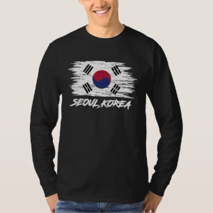 Seoul Korea Flag Retro South Korea Country Fan Kor T-Shirt