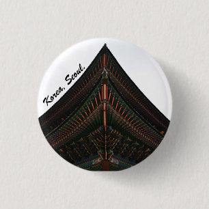 seoul korea photography 3 cm round badge
