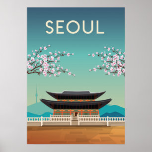 Seoul Korea travel poster