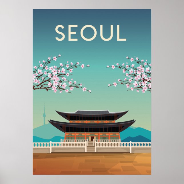 Seoul Korea travel poster  (Front)