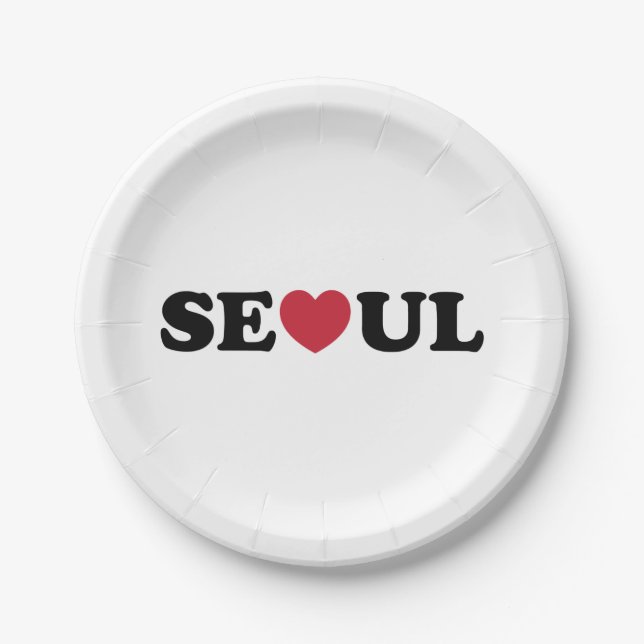 Seoul Love Heart Paper Plate (Front)