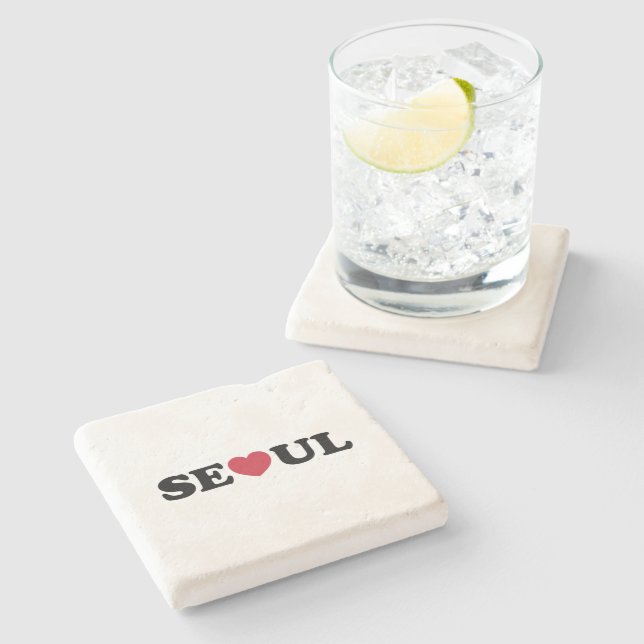 Seoul Love Heart Stone Coaster (Side)