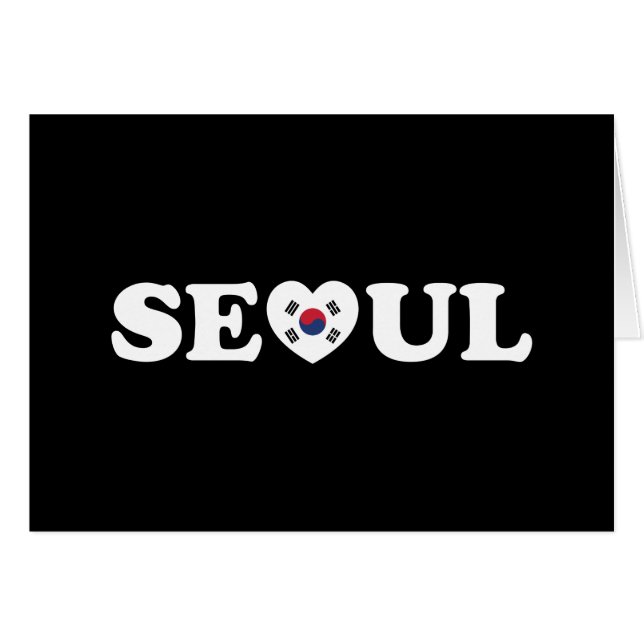 Seoul Love Heart Taegeukgi Flag Card (Front Horizontal)