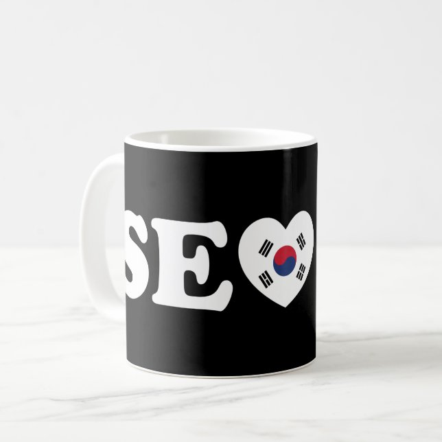 Seoul Love Heart Taegeukgi Flag Coffee Mug (Front Left)