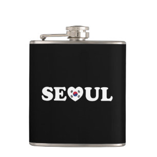 Seoul Love Heart Taegeukgi Flag Hip Flask