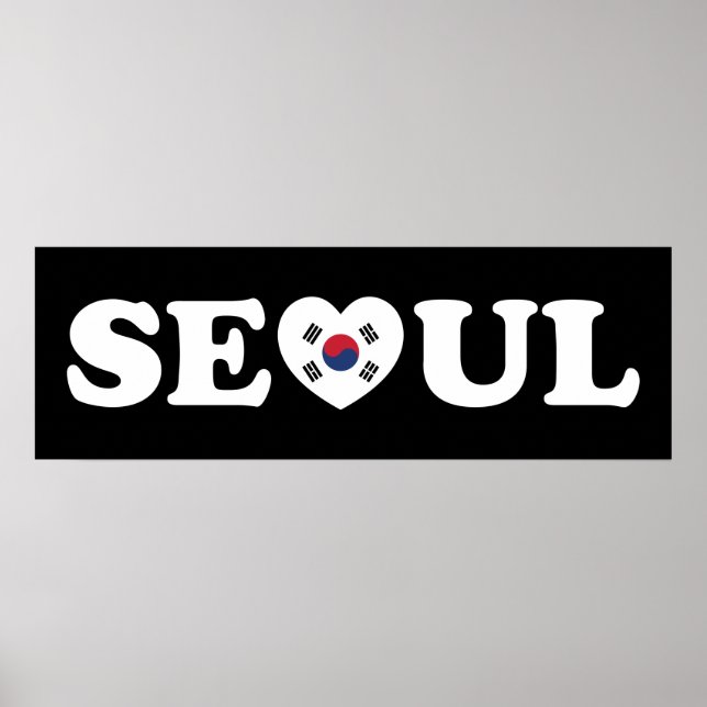 Seoul Love Heart Taegeukgi Flag Poster (Front)