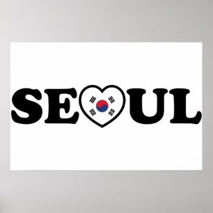 Seoul Love Heart Taegeukgi Flag Poster