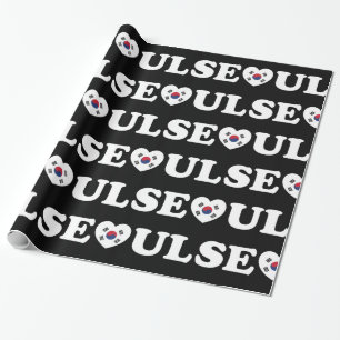 Seoul Love Heart Taegeukgi Flag Wrapping Paper