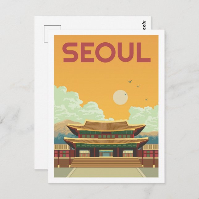 Seoul North Korea Famous Travel Place Illustration Postcard (Front/Back)