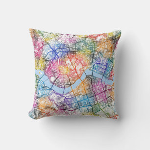 Seoul South Korea City Map Cushion