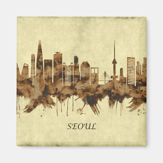 Seoul South Korea Cityscape Magnet (Front)