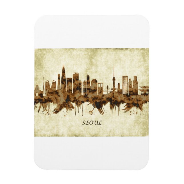 Seoul South Korea Cityscape Magnet (Vertical)