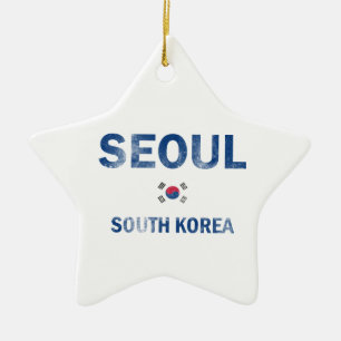 Seoul South Korea Designs Ceramic Ornament