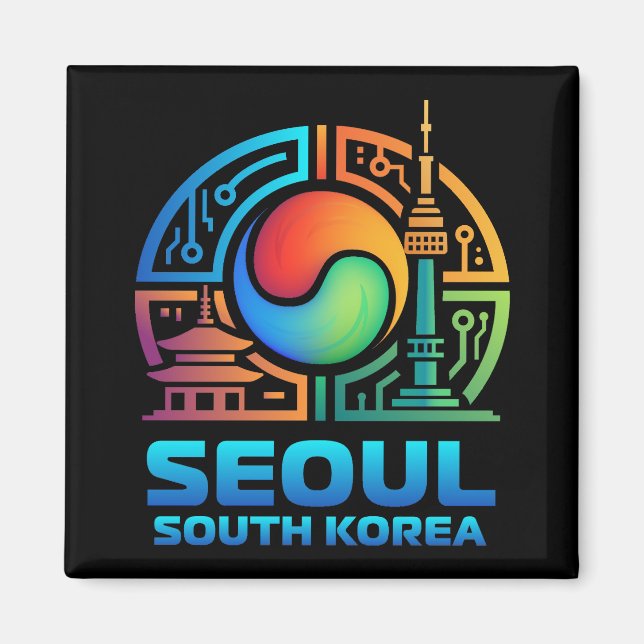 Seoul South Korea Magnet (Front)