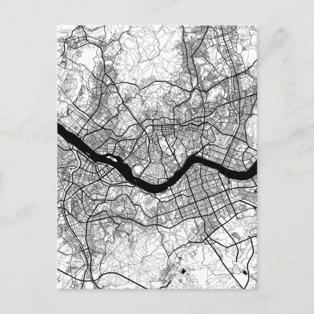 Seoul South Korea Map Postcard (Front)