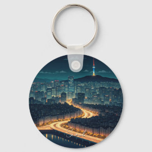 Seoul South Korea Night view Key Ring