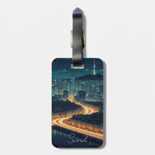 Seoul South Korea Night view Luggage Tag