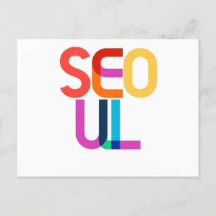 Seoul South Korea Pop Art Letters Postcard