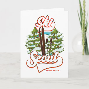 Seoul South Korea Ski logo Holiday Card
