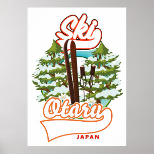 Seoul South Korea Ski logo Poster